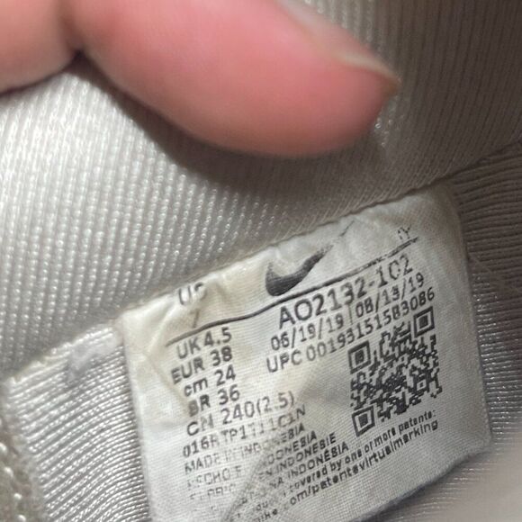 Nike Air Force 1 07 White Gold Leather Trainers Womens Size 7 - Picture 4 of 4